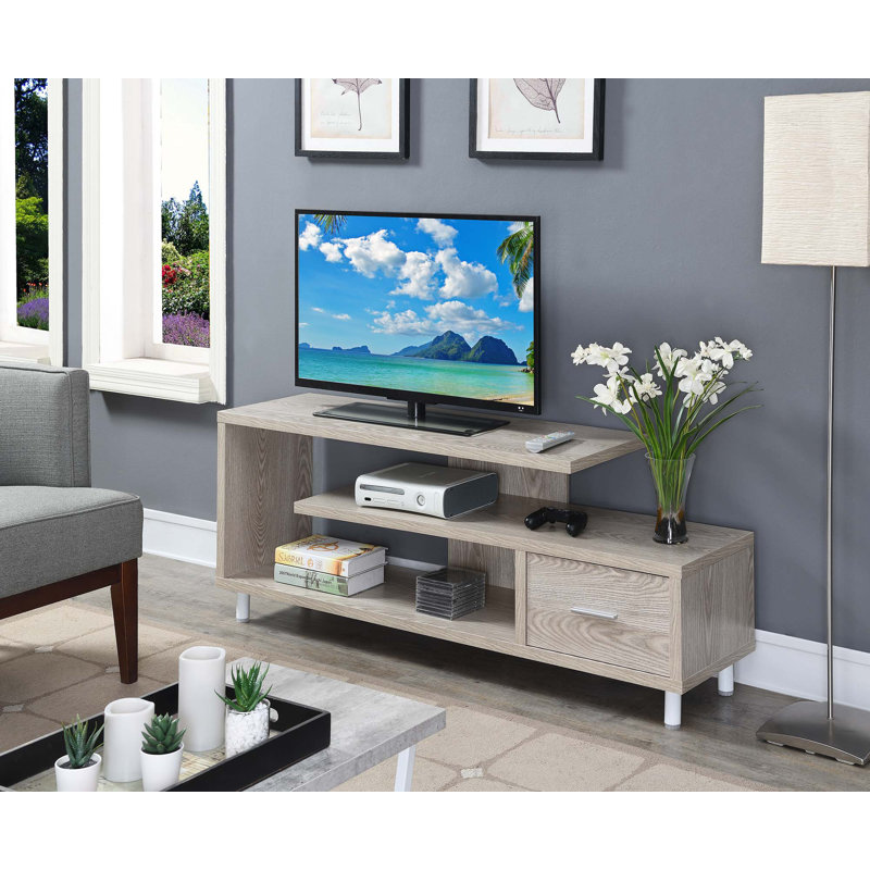 Edwin Unfinished TV Stand for TVs up to 60", Ice White, Manufactured Wood