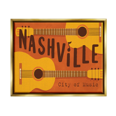 Nashville City of Music Guitars, art de la giclée encadrée par Nina Seven