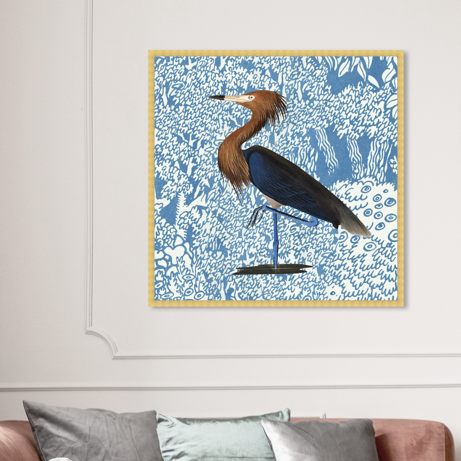 Bird Pose by Oliver Gal, Gold, 42" H x 42" W x 0.5" D