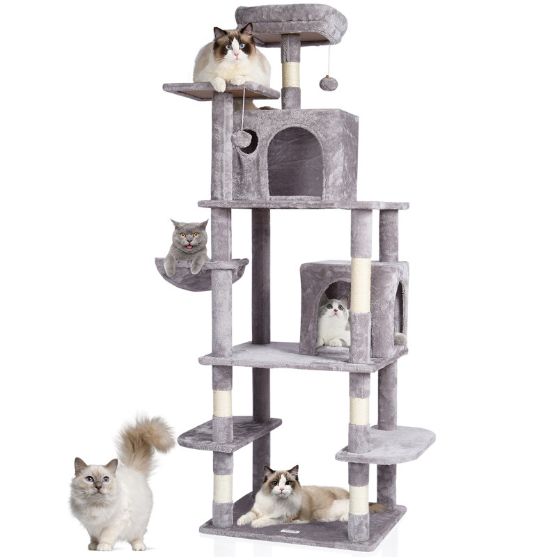 68'' H Cat Tree, Light Gray