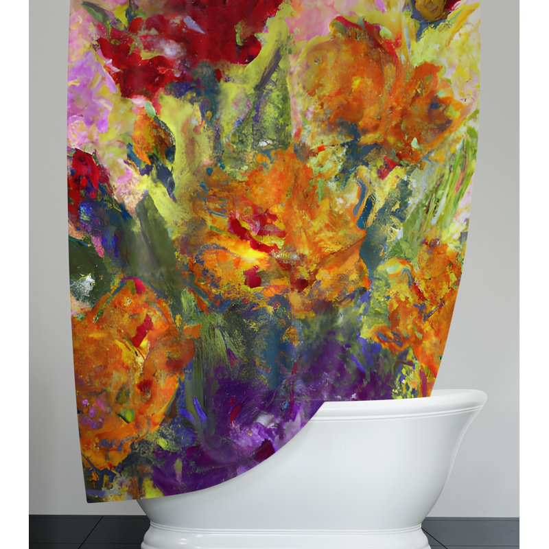 Blitar Floral Shower Curtain, 72" H x 70" W