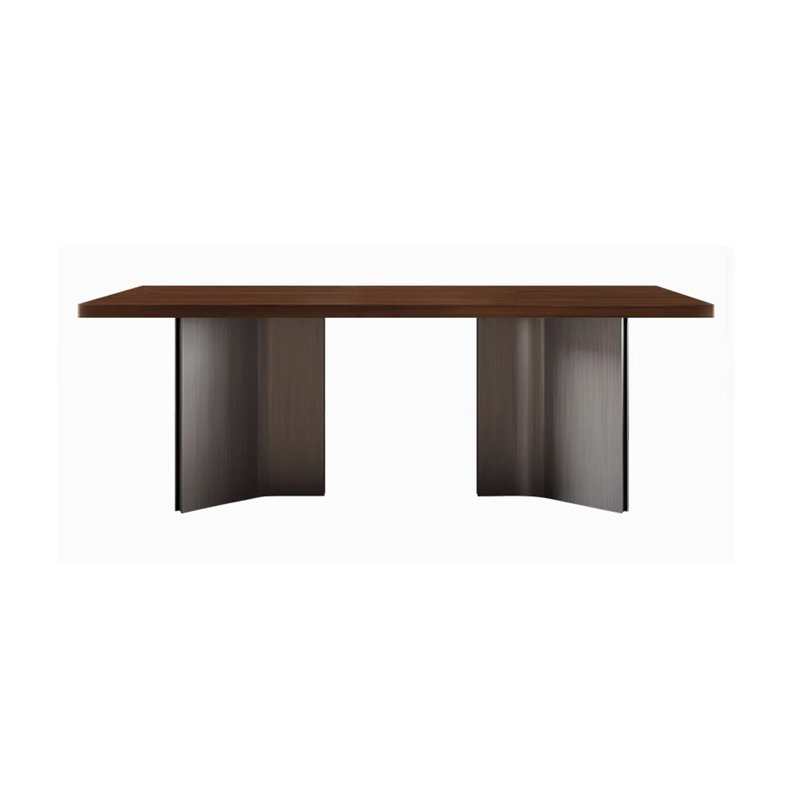 Simple Modern Vintage Dining Table Metal Base Dining Table, 29.52"H x 70.86"L x 31.49"W