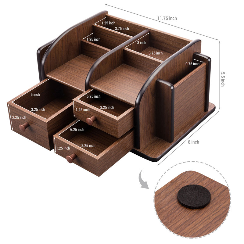 Wood Desk Organiser with Drawers