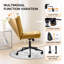 Chaise de bureau rembourrée sans accoudoirs avec roulettes et repose-pieds-777231946