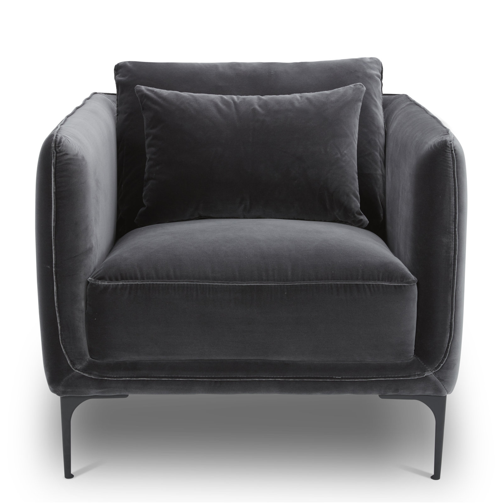 Rae Upholstered Armchair, Gray Velvet