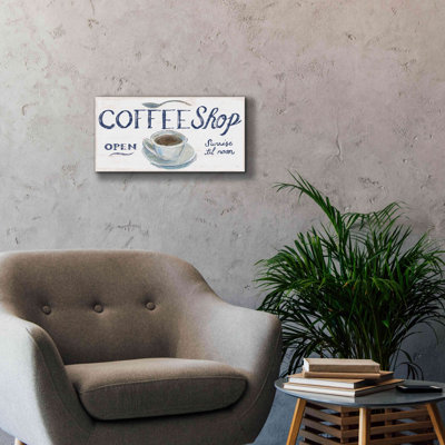«White Barn Signs II Navy» par Sue Schlabach, estampe numérique sur toile