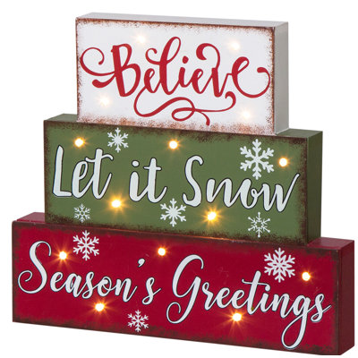 Kaemen Christmas LED Lighted Block Word Sign