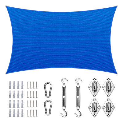 Amgo Customize Rectangle Shade Sail - 200 GSM, 95% UV Blockage with Hardware Kit