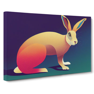 Modern Rabbit Abstract - Wrapped Canvas
