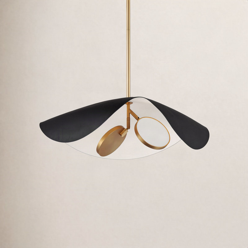 Luminaire suspendu 2 lumières Hinton, Noir / doré