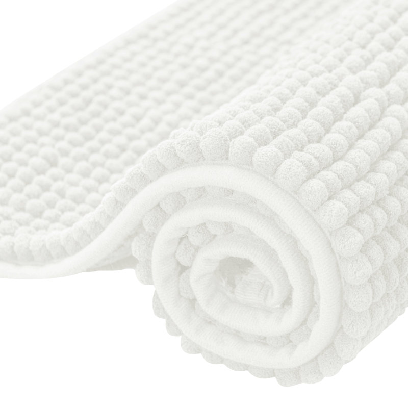 Super Soft  Absorbent Non-Slipping Bath Rug, 60" L x 24" W, White