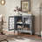 36"W Wood Accent Cabinets With Glass Door and Adjustable Shelf -116488535