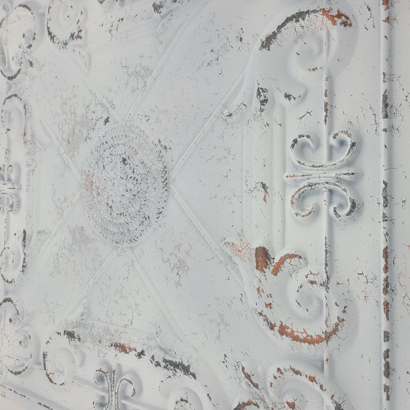 Carreau de plafond à coller en PVC blanc cassé, 2 x 2