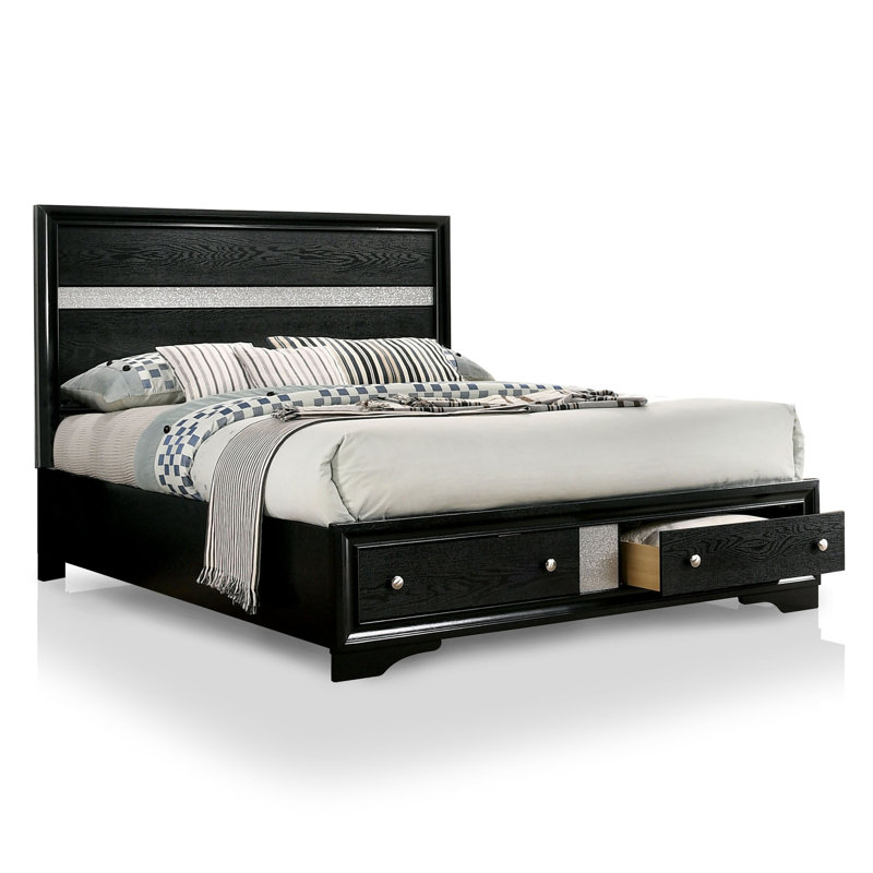 Sana Solid Wood Piece Bedroom Set, Black, King