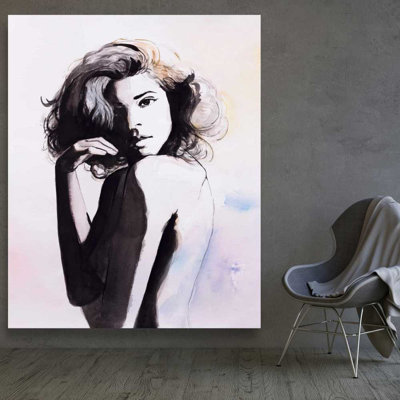 Almost nude - Livingroom Black Canvas for Home Decor