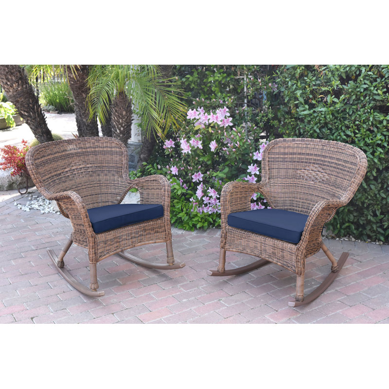 Chaise berçante Batchelder, Miel, Bleu