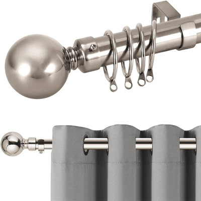 Adjustable Plain Metal Ball Curtain Rod