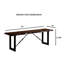 Banc de style industriel 1Pc avec conception à deux tons, base en métal en U, finition noyer, bois massif et placage pour les sièges de salle à manger