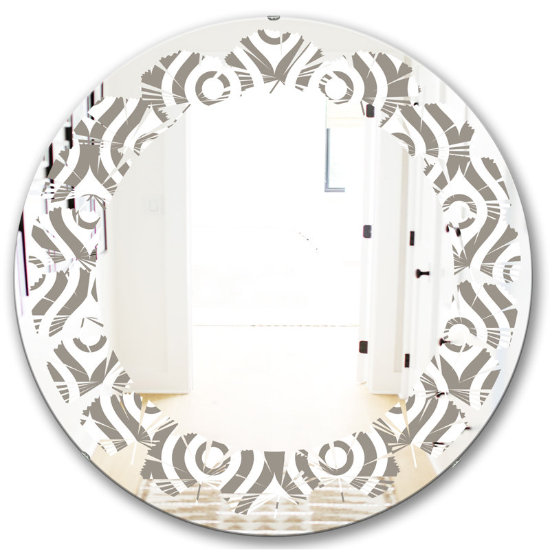 Miroir mural feuilles, H 31,5 po x l 31,5 po, Feuilles géométriques abstraites minimes