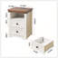 Table d'appoint Farmhouse avec station de charge, tables de chevet antiques avec tiroirs et tablette ouverte pour chambres modernes, blanc