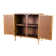 Kaysen 2 Door Accent Cabinet Modern Mirror Fronts Clean-Lined Silhouette, Natural Brown