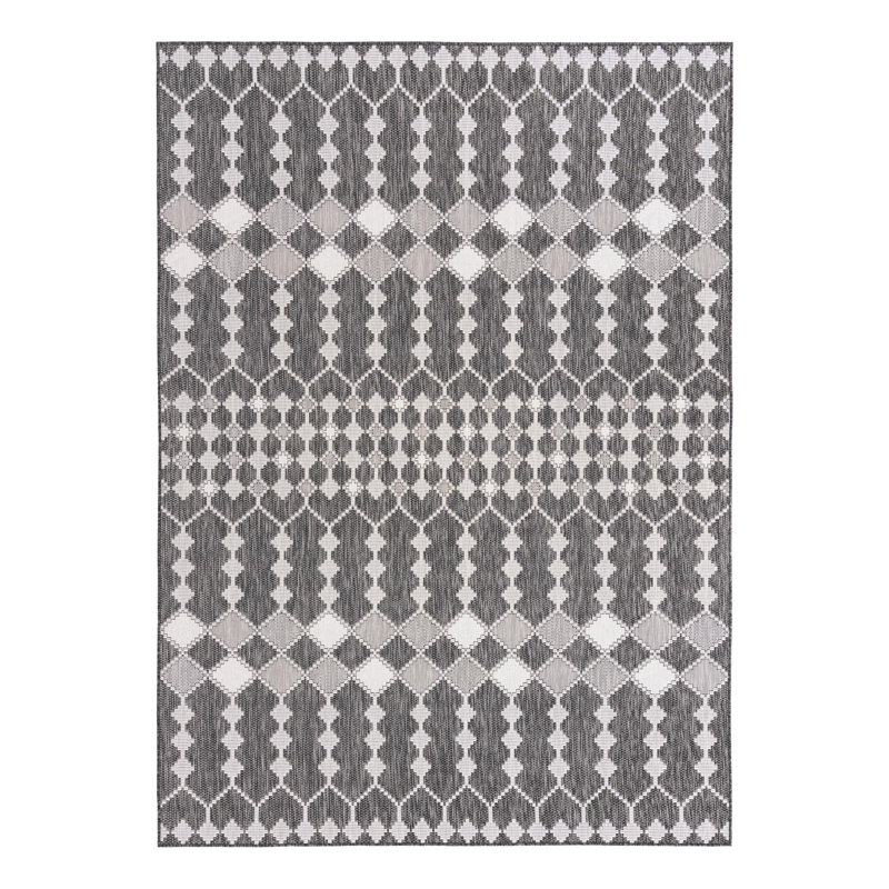 Charcoal Traliccio Indoor/Outdoor Trellis Rug, Rectangle 7'10" x 11'