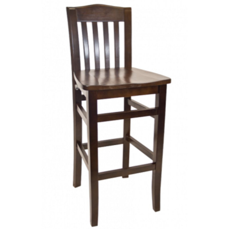 Solid Beechwood 30" Bar Stool, Walnut