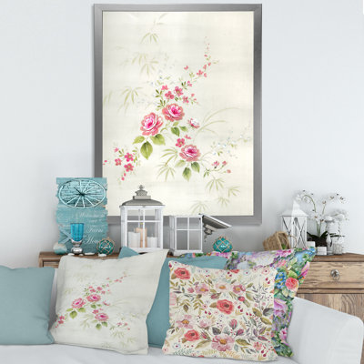 Dessin rétro de fleurs II - reproduction d'art sur toile