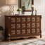 Armoire d'appoint en bois manufacturé brun massif-1915080489