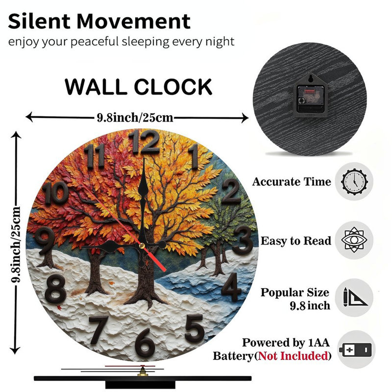 Horloge murale décorative d'automne