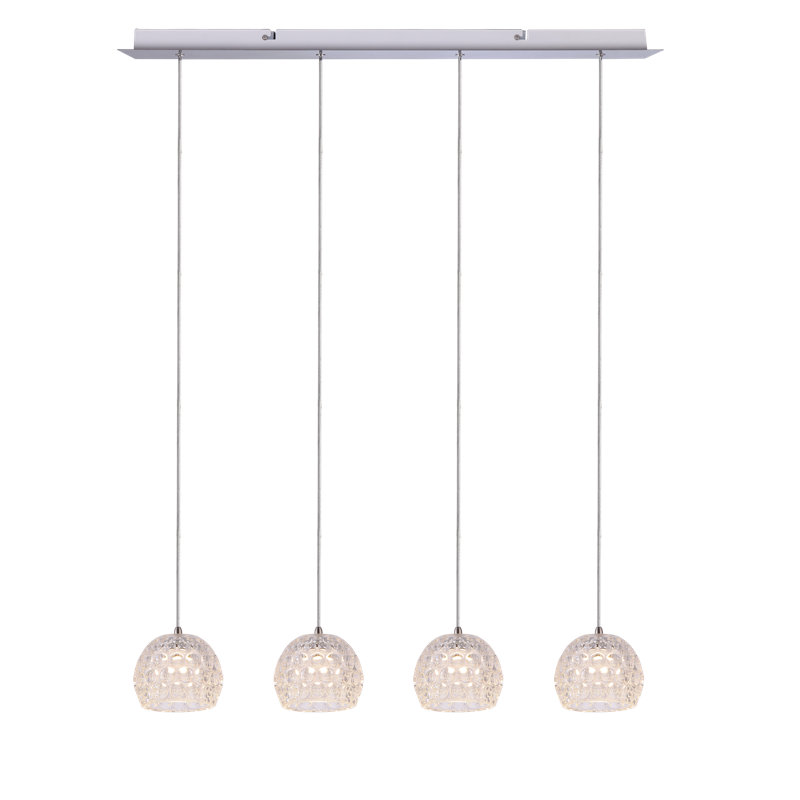 Luminaire suspendu linéaire à DEL 4 lumières pour îlot de cuisine Bristow