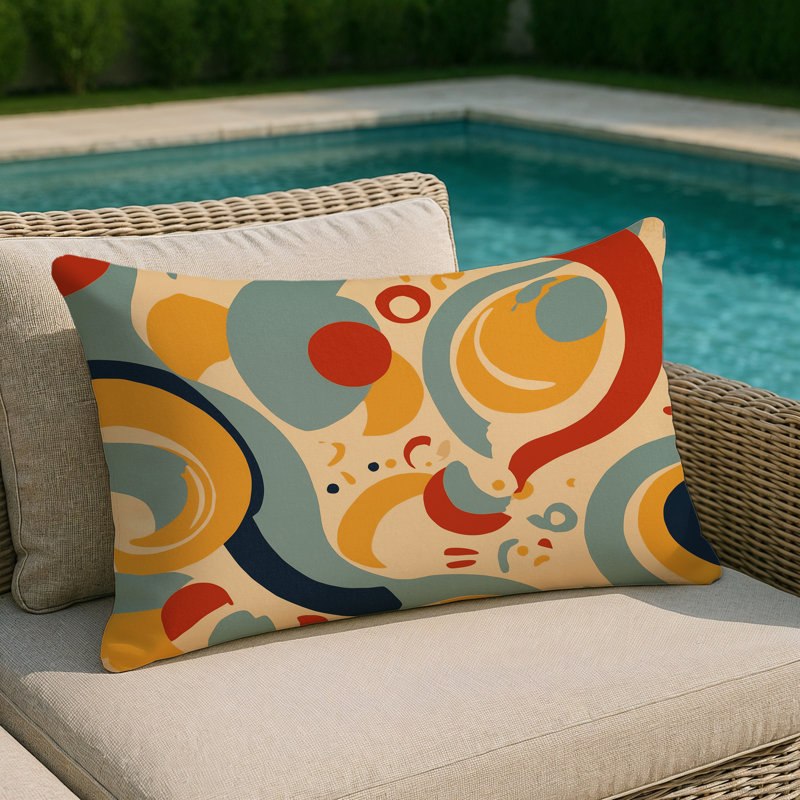 Funky Ripple Indoor And Outdoor Pillow, Rectangle 20"H x 14"W