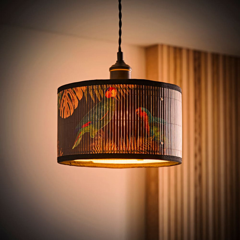 Anif Bamboo Drum Lamp Shade ( Slip-On ), 15cm H x 25cm W x 25cm D