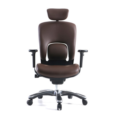 Ergolux Genuine Leather Executive Chair with Headrest