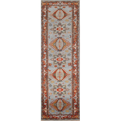 Geometric Traditional  Indian Runner Rug 3x10