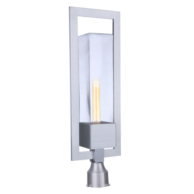 Tête de lanterne câblée à 1 lumière H 25,13 po Perimeter, Aluminium satiné