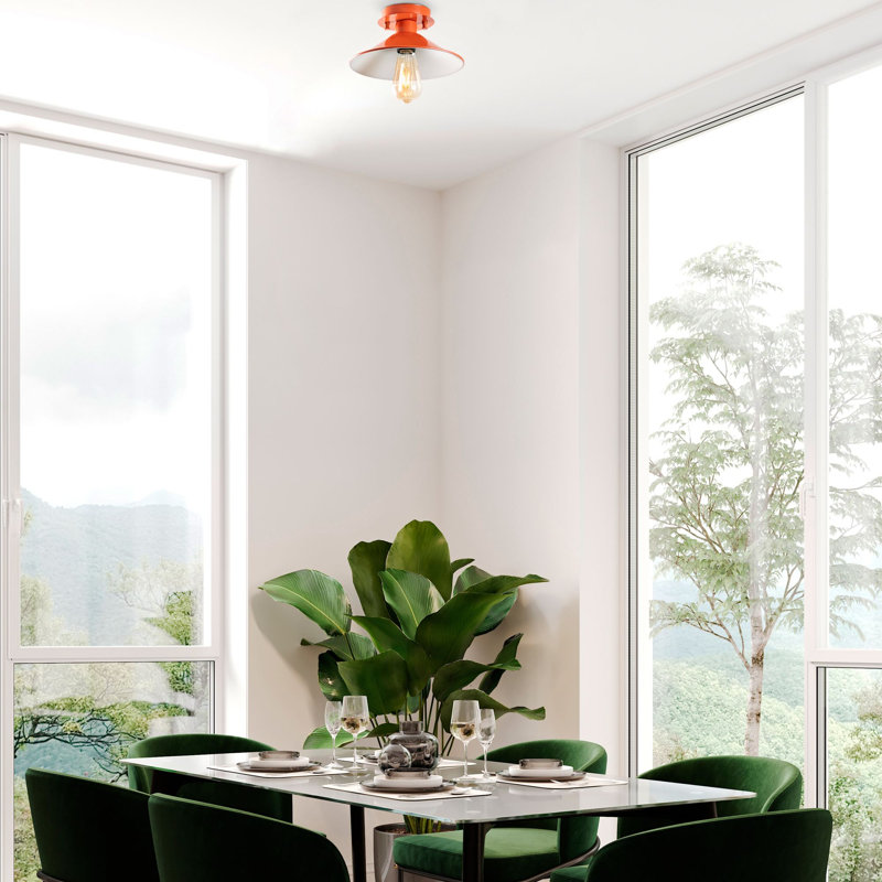 Élégant lustre en métal, 9,4 x 9,4 x 4,7 pouces, finition orange | Douille E27, 40 W maximum (ampoule non incluse) | Éclairage élégant pour la salle à manger et le salon, classé IP20, conception moderne pour la décoration intérieure