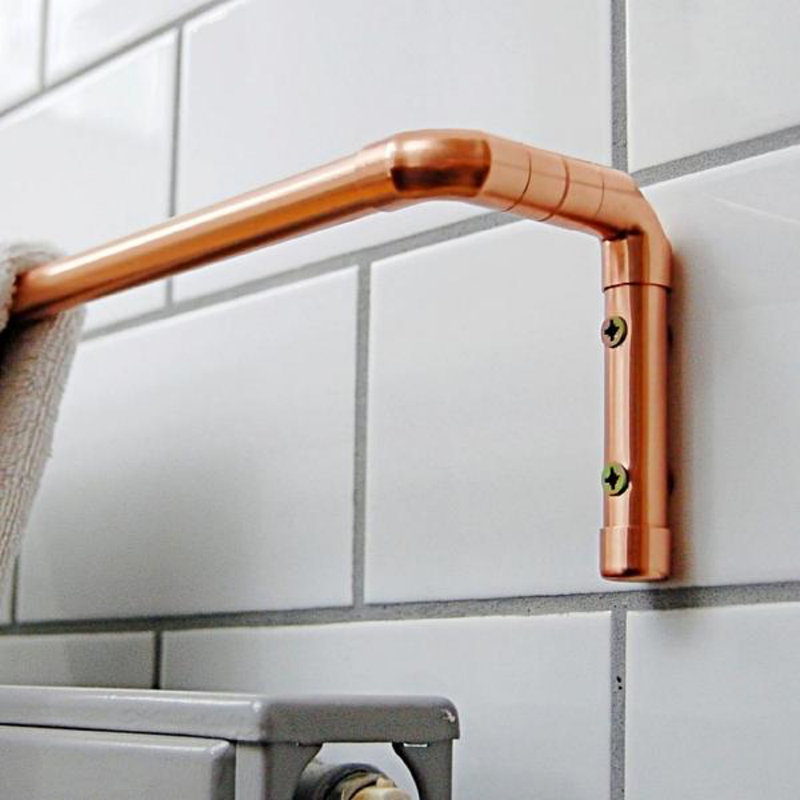 QuirkHub Hickory Wall Mounted Towel Rail, 11cm H x 30cm W x 8cm D