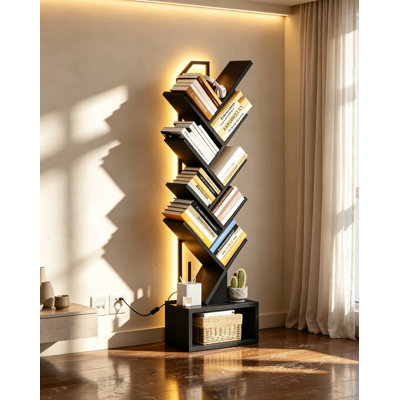 114.5 cm H x 40 cm W Geometric Bookcase