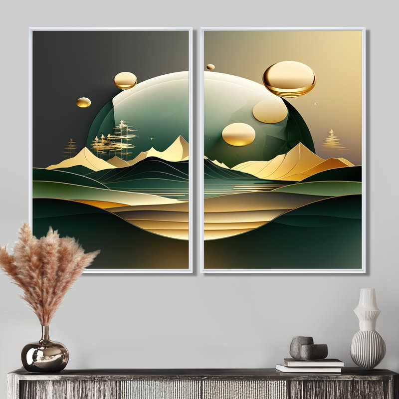 Fosteau - art mural moderne gris, H 36 po x l 48 po, Reproduction avec cadre flottant, Blanc