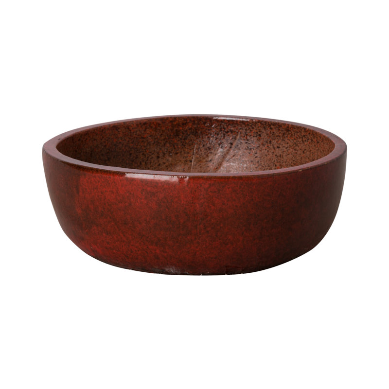 Pot à fleurs en argile, H 7,5 po x l 22 po x P 22 po, Rouge tropical