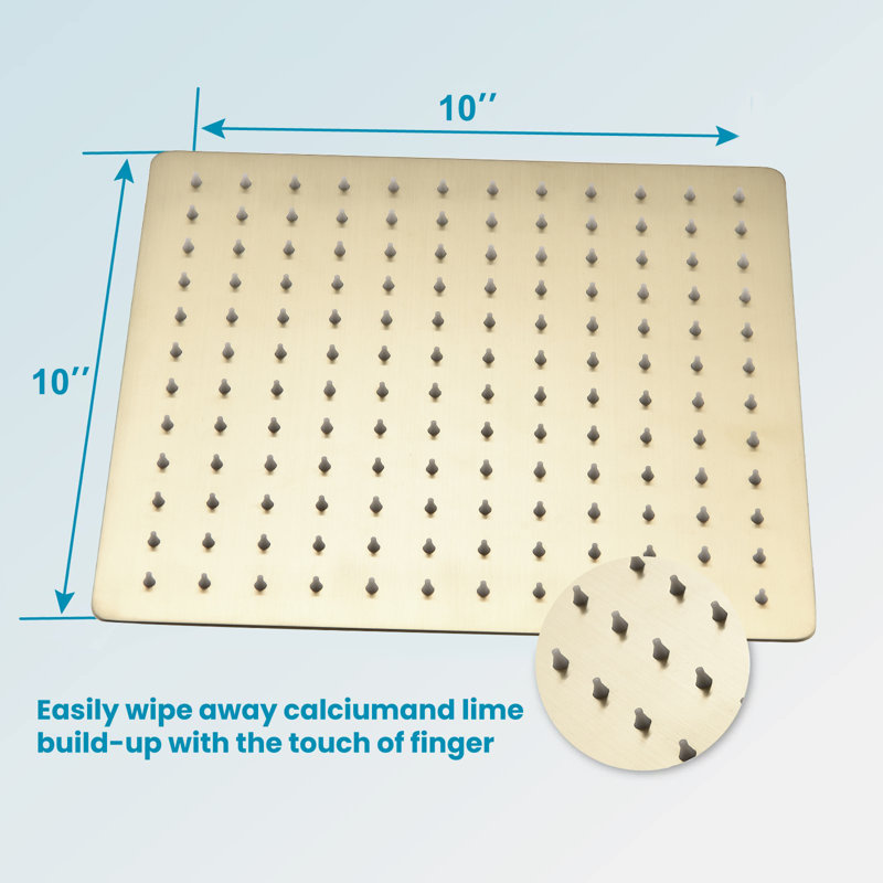 Rain Fixed Shower Head 2.0 GPM GPM, Brushed Gold