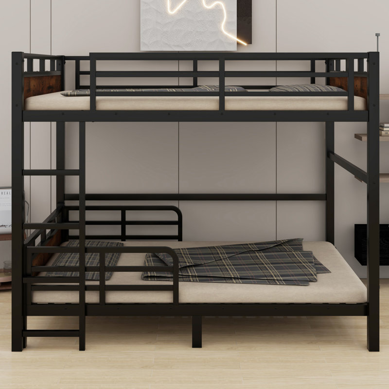Separable Bunk Beds,With Raised Security Fence, Vintage Wood