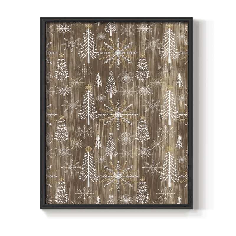 «Barnwood Wonderland Collection E», reproduction encadrée - bois massif, H 30 po x l 24 po, Noir, noir, noir, noir