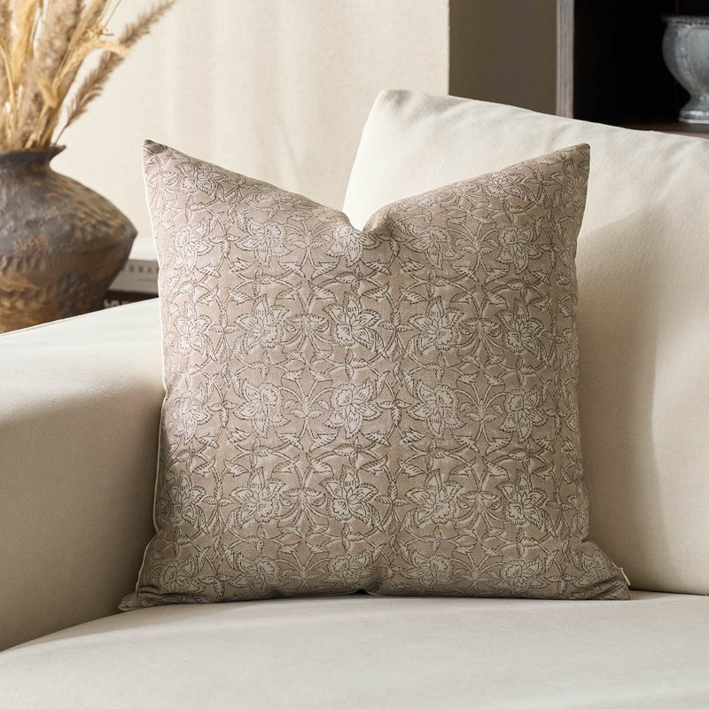 Housse de coussin Pienza, 20"H x 20"W, Light Camel