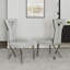 Ensemble de chaises de salle à manger en chenille Glam gris avec pieds en X argentés en miroir