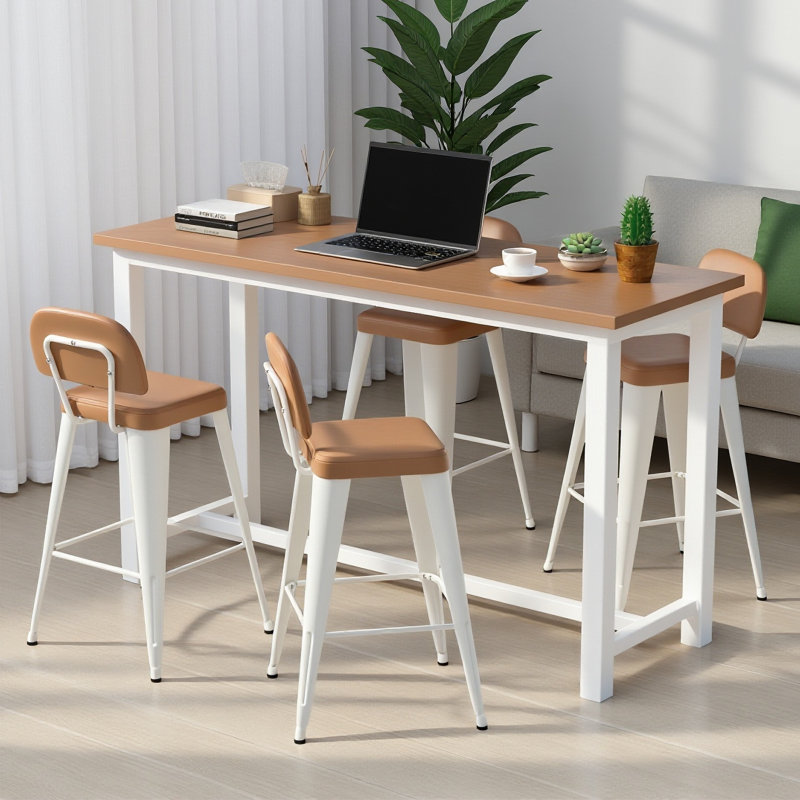 Upholstered Seat Stools with Metal Frame, Brown, Bar Stool (30" Seat Height)