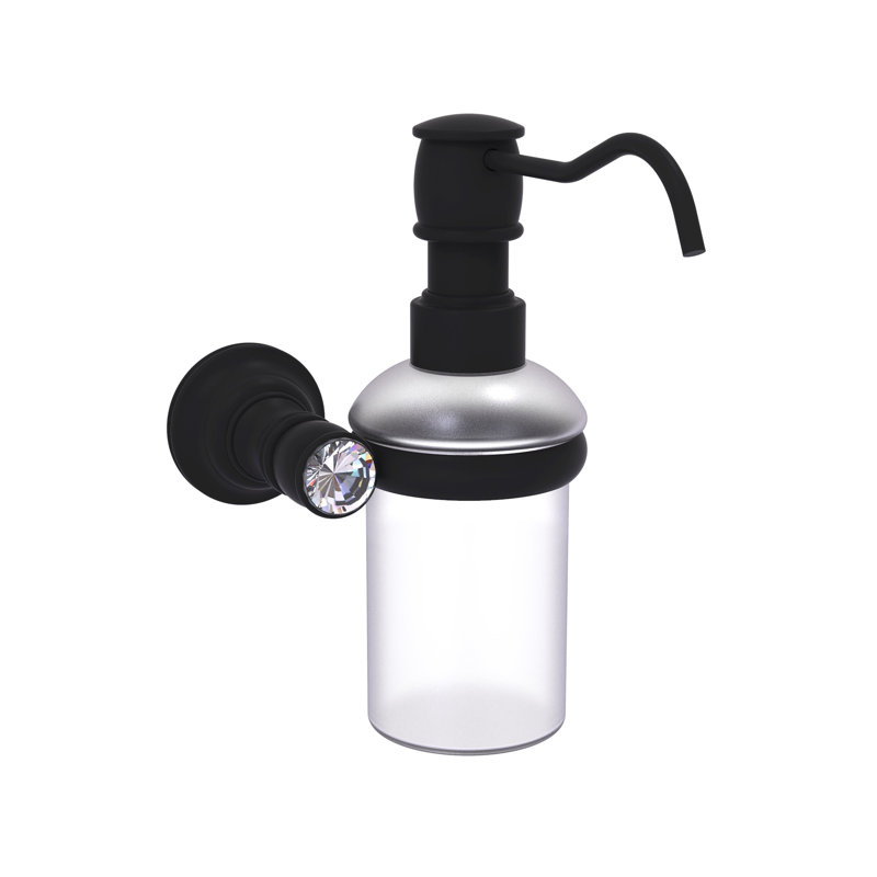 Distributeur de savon mural en cristal Gavin, Noir mat