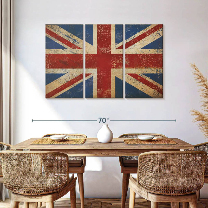 Borges Grunge Union Jack, 36" H x 57" W