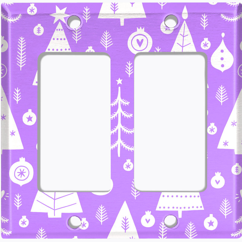Plaque murale à bascule à deux branches Christmas Tree Ornaments, Mauve